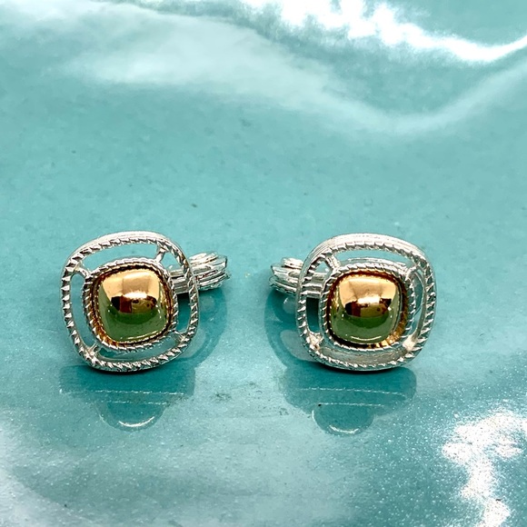 HMN Two Tone Clip On Earrings - Picture 3 of 9